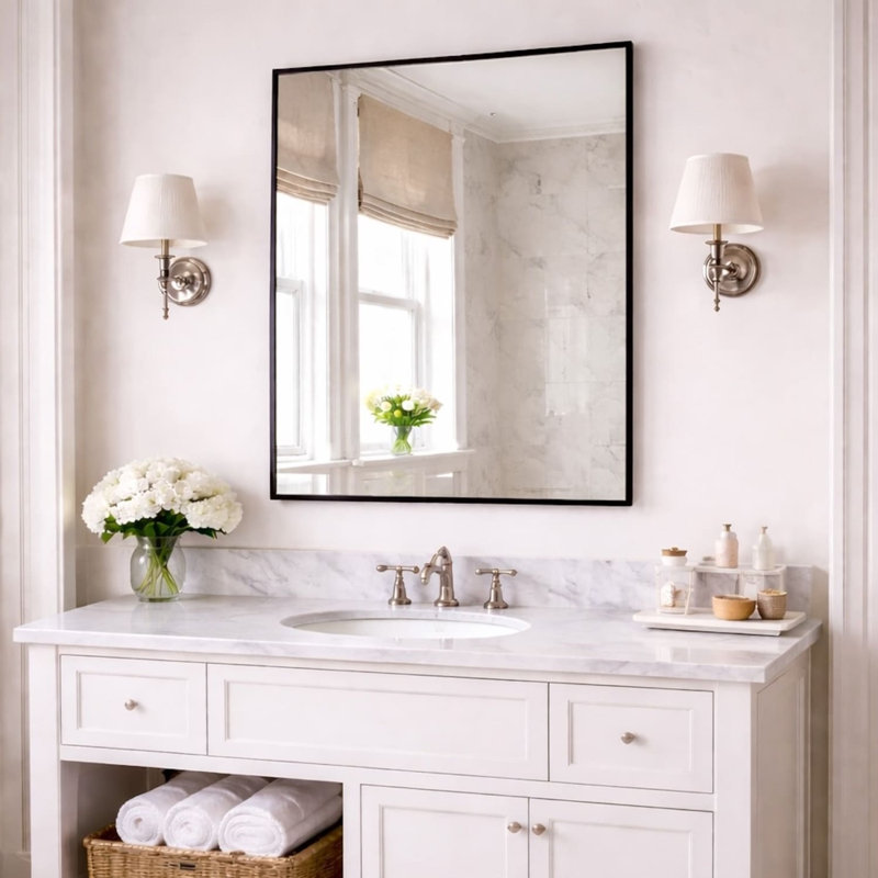 Takara Metal Rectangle Mirror, Black, 120cm x 95cm
