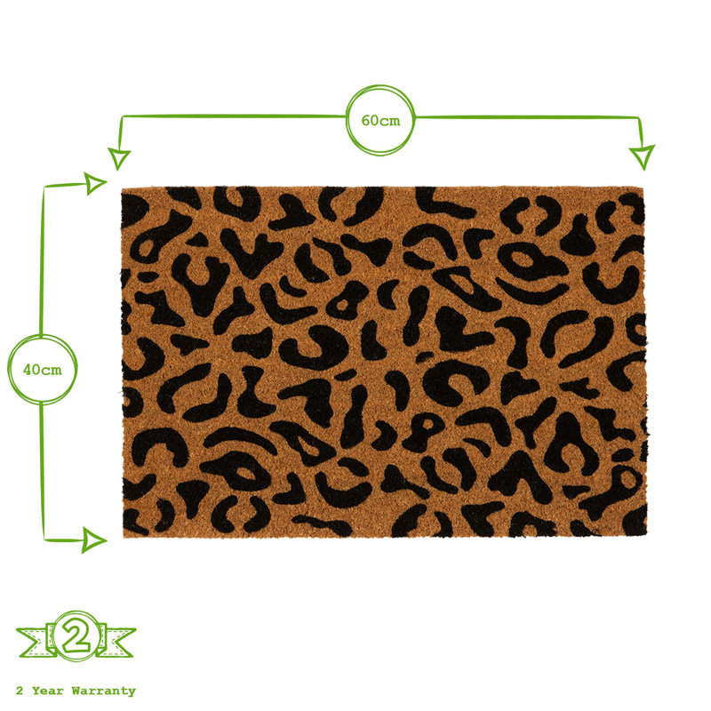 Nicola Spring - Coir Door Mats - 60 x 40cm - Leopard