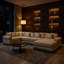 Canapé modulaire en velours côtelé beige de 154 po de largeur et 154 places, idéal pour le cinéma maison-840099076