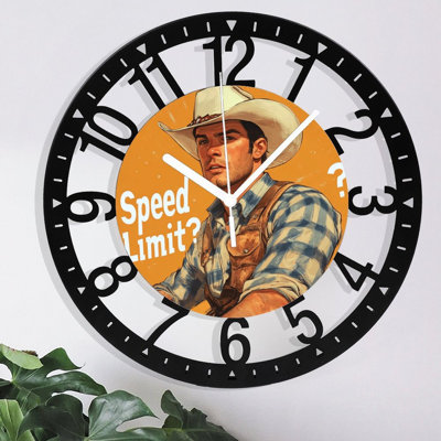 Horloge murale ronde en fer 10 po avec mouvement à quartz silencieux et aiguilles interchangeables (piles AA non incluses)