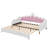 Twin Extending Modern Upholstered Princess Daybed With Crown Headboard And LED Lights-96171105