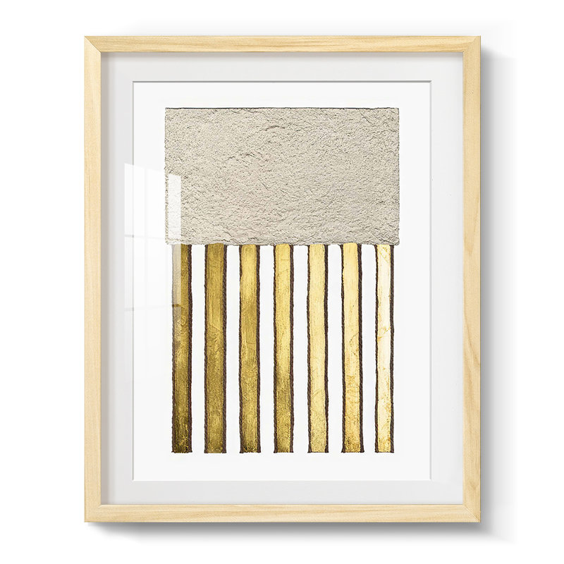 «Monolithe Gold II», reproduction encadrée, Blanc, Papier avec cadre naturel