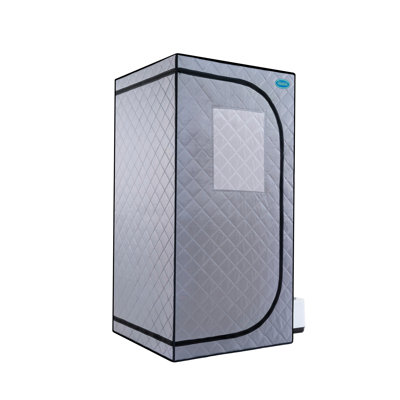 Tente de spa portative à vapeur grise Mini Plus avec générateur et télécommande. Facile à assembler. Chauffez rapidement. . Imperméable et isolant. Chaise. Débit 360. Système. Siège pliable pour améliorer la peau Glow Gen. Simple