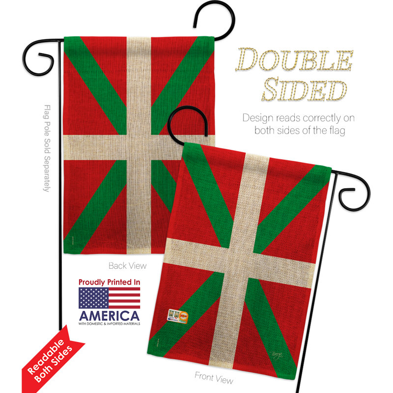 En toile jute 2 côtés 18,5 x 13 po basque drapeau de jardin