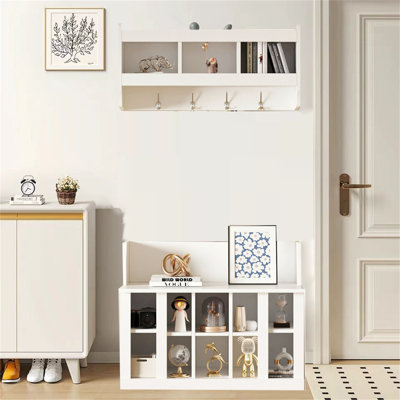 Hall Tree With Wall Mounted Coat Rack