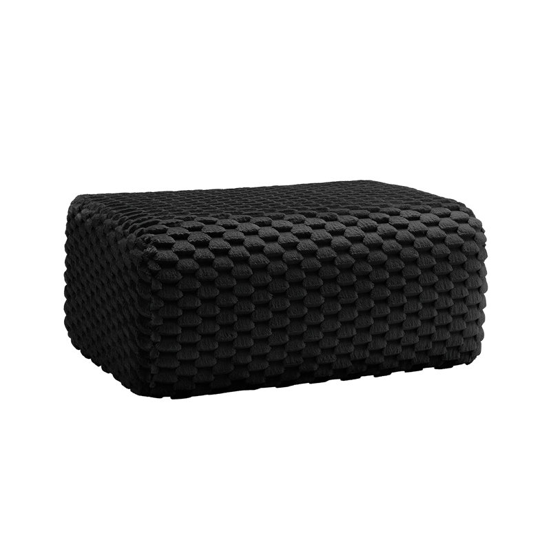 Tissu de repose-pieds en flanelle - noir