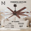 Ariella - Eight Blade Ceiling Fan - Brushed Brass Finish - Matte Black Blades-1855432164-1855432148