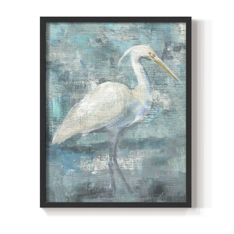 Coastal Egret I, reproduction encadrée - bois massif, Noir, noir, noir, noir, H 30 po x l 24 po