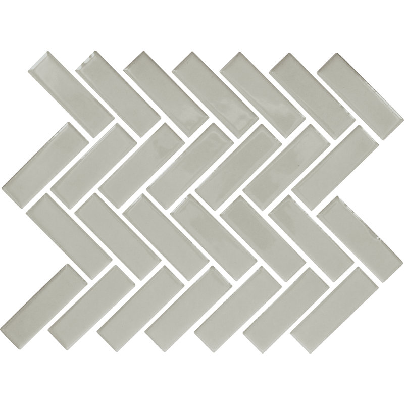 Colour Wheel Mosaics 1 "x 3" mosaïque à chevrons (ensemble de 10), Gris désert