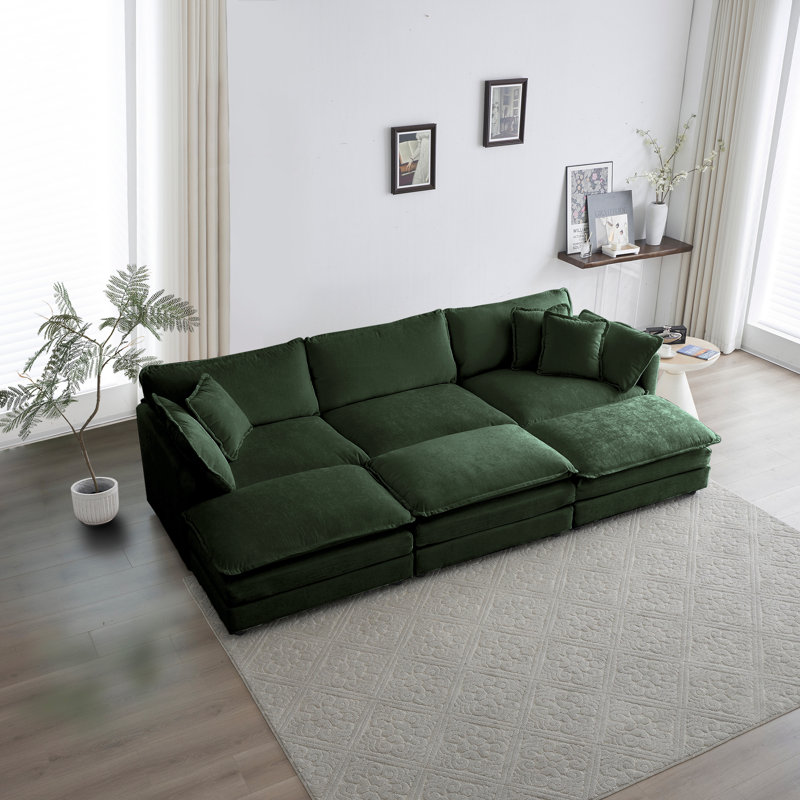 Sectional Sofas, 6-Seater U Shaped Reversible Modular Couch for Living Room &amp; Home Theatre | Chenille | Standard