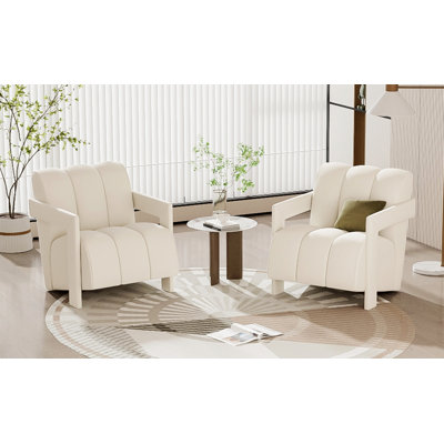 Fauteuil rembourré, ensemble de 2 fauteuils d'appoint avec accoudoirs pour le salon, fauteuil d'appoint pour l'intérieur
