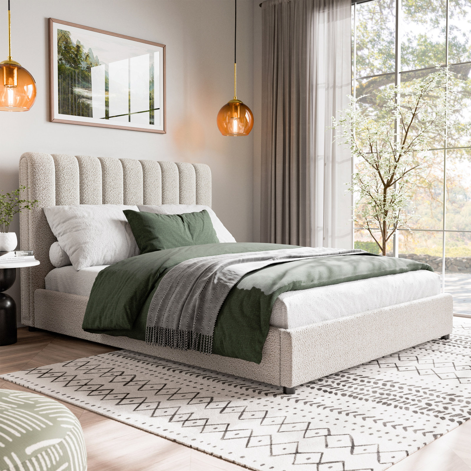 Celal Platform Bed, Queen, White