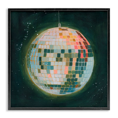 Disco Ball in Space Framed Giclee Art by Grace Popp
