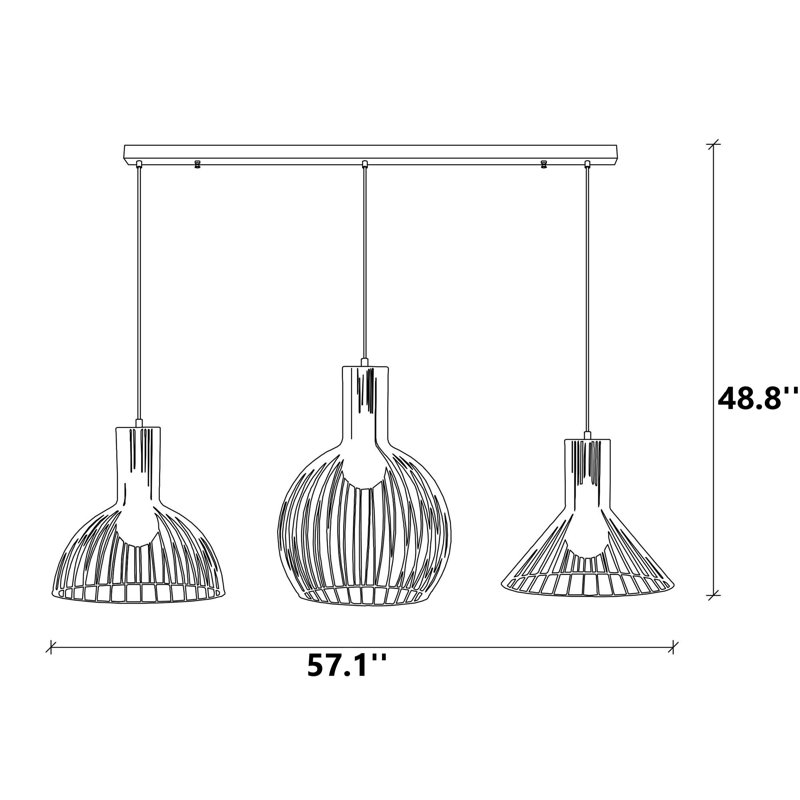 Salayah 3 - Light Kitchen Island Square / Rectangle Chandelier