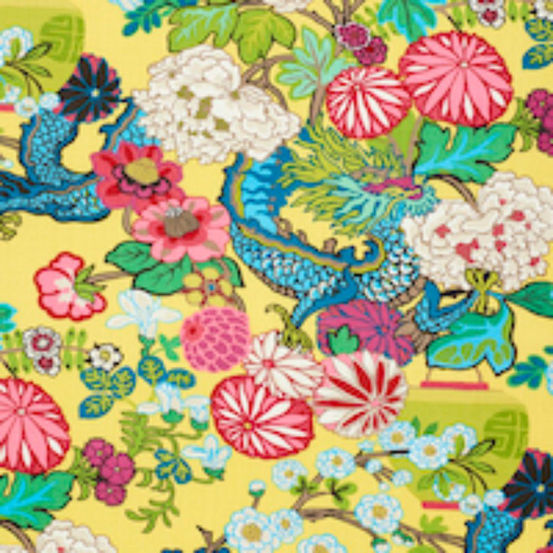 Tissu du dragon de Tchang Maï, Jaune