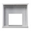 Foyer électrique Eseli avec bordure en fausse pierre, blanc et gris