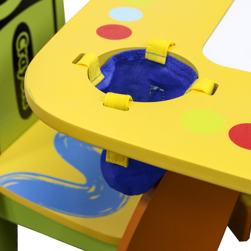 Crayola Kids Yellow and Orange Wooden Arts and Crafts Table Set