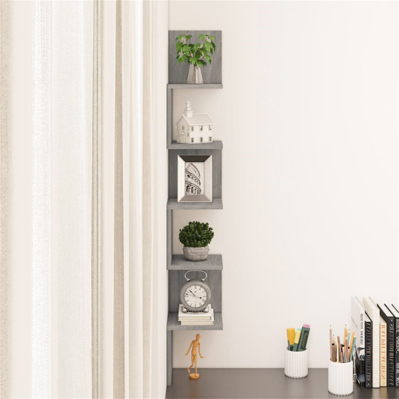 Thaney 5 Piece Corner Shelf, Grey