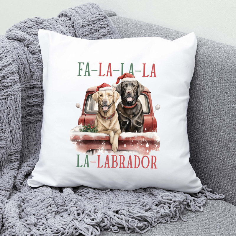 10_labrador Polyester/Polyester Blend Reversible Throw Pillow, 14" x 14"