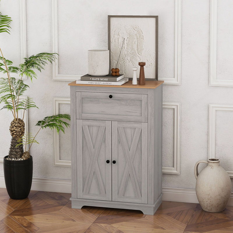 Armoire d'appoint avec tiroir, Blanc
