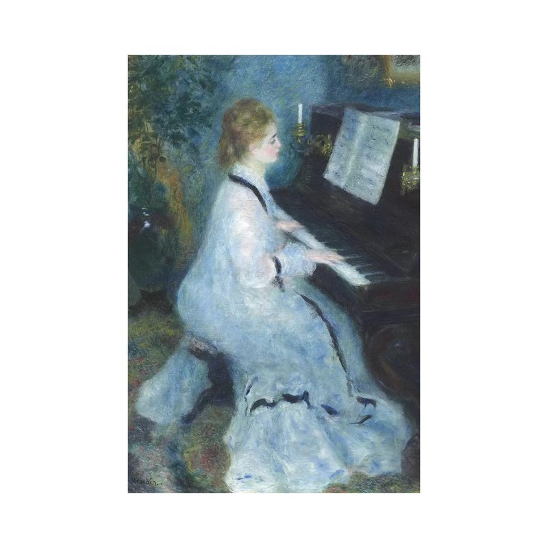 Woman At The Piano, 1875-76 by Pierre-Auguste Renoir - Wrapped Canvas Gallery-Wrapped Canvas Giclée
