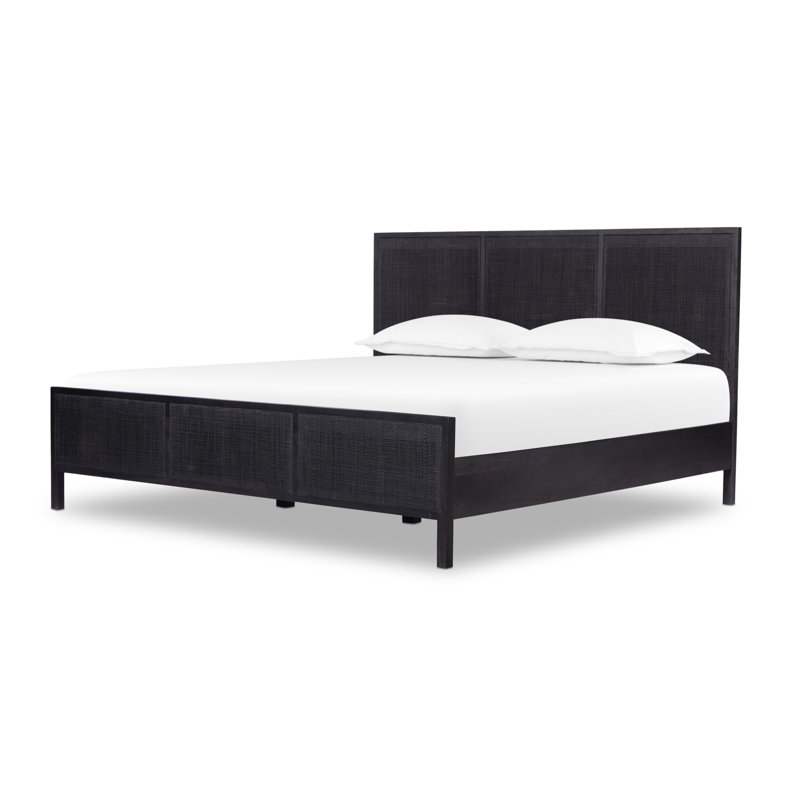 Sydney Bed, King, Black Wash W/ Black Cane