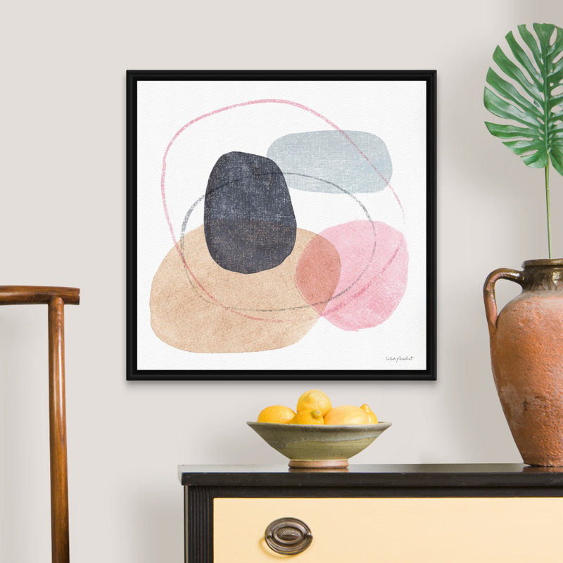 «Think Pink 10» par Lisa Audit - reproduction d'art, Toile avec cadre noir, H 26 po x l 26 po x P 1,75 po