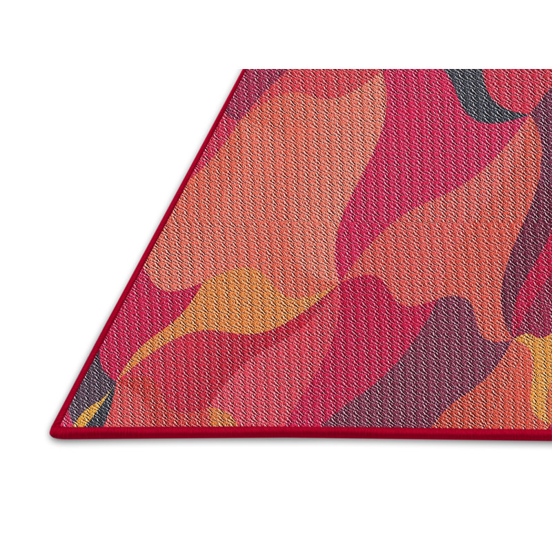 Tapis rouge / bleu Power Loom, Rectangle 7 pi x 10 pi