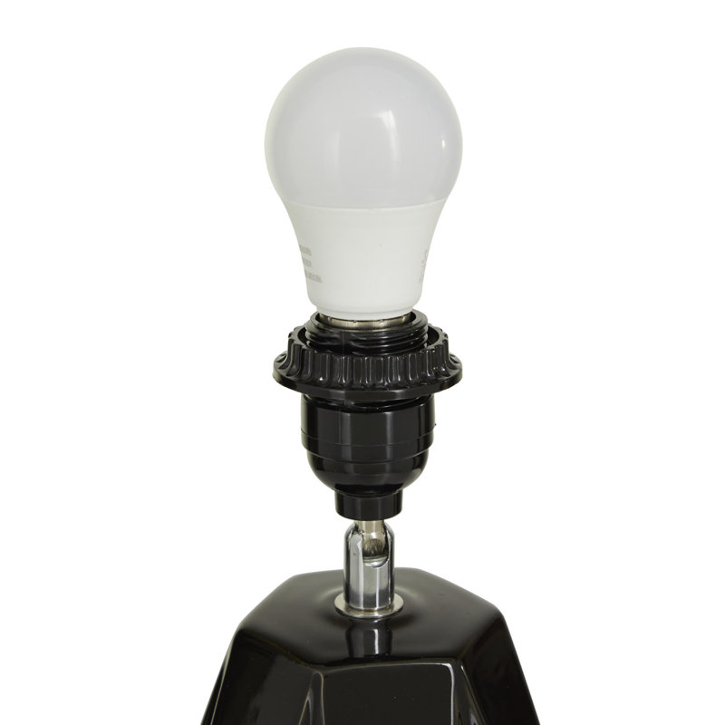 Cosmoliving By Cosmopolitan Modern Ceramic Table Lamp, Black