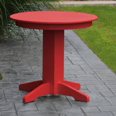 Bork Round Outdoor Dining Table With Umbrella Hole , 33'' in. W 33'' in. D
