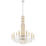 Siena 17 Light 40.5in x 50.5in Two-Tier Chandelier in Black with Clear Radiance Crystals