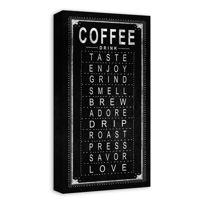 «Coffee Verbs», reproduction sur toile sans cadre