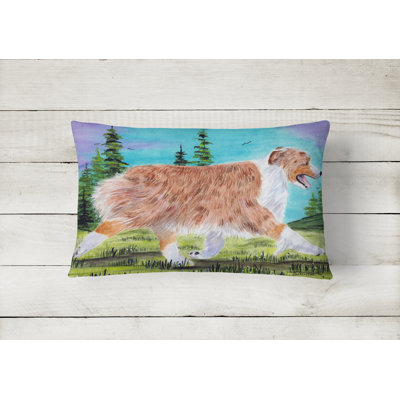 Australian Shepherd Outdoor Reversible Throw Pillow