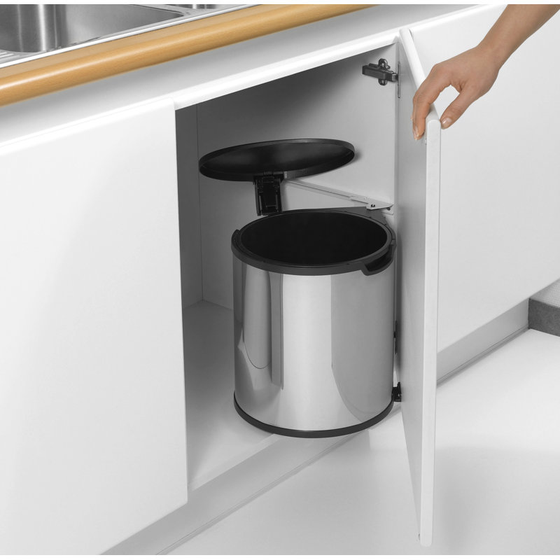 Brabantia 15 Litre Built in Bin, Brilliant Steel