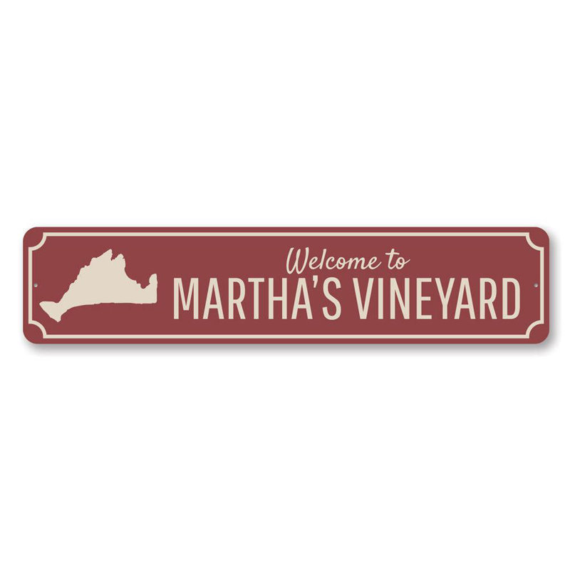 Enseigne Marthas Vineyard Welcome, H 6 po x l 24 po x P 0,06 po