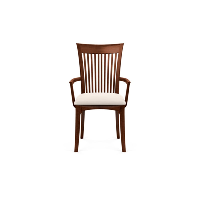Sarah 19.25'' H Upholstered Armchair, Cognac Cherry, White Leather