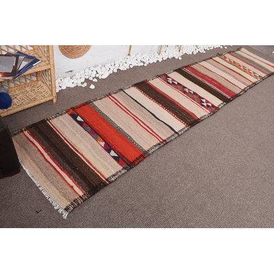 Kilim, Cool Rug, Vintage Rugs, Beige Boho Rug, Luxury Rug, 2.6x13.1 ft Runner Rugs, Turkish Rugs