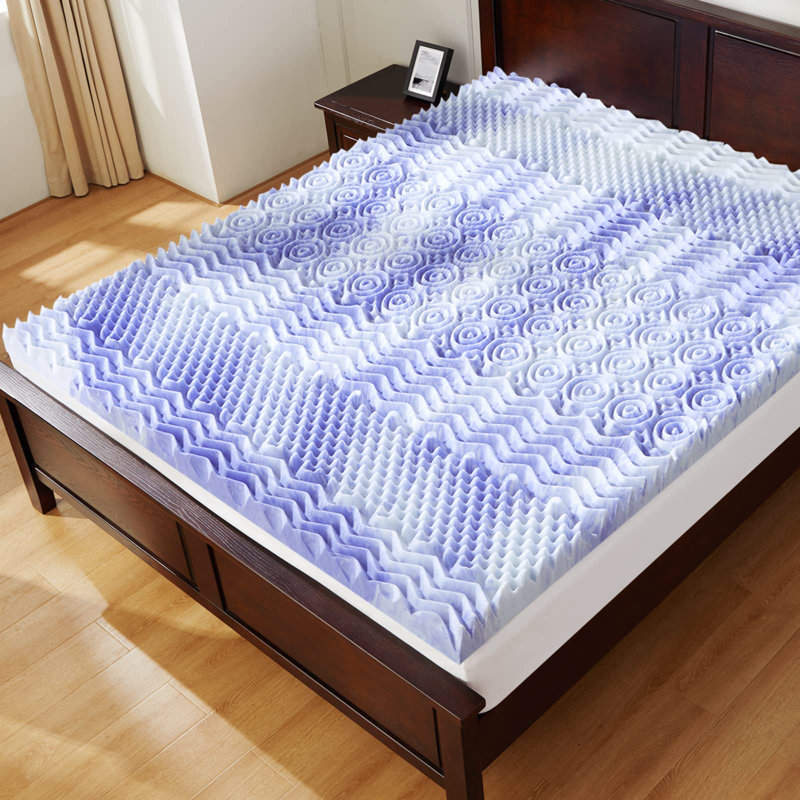 7-Zone King Memory Foam Mattress Topper, 2-4 Inch Cooling Gel Infused Foam Pad, Certipur-US Certified For Enhanced Comfort