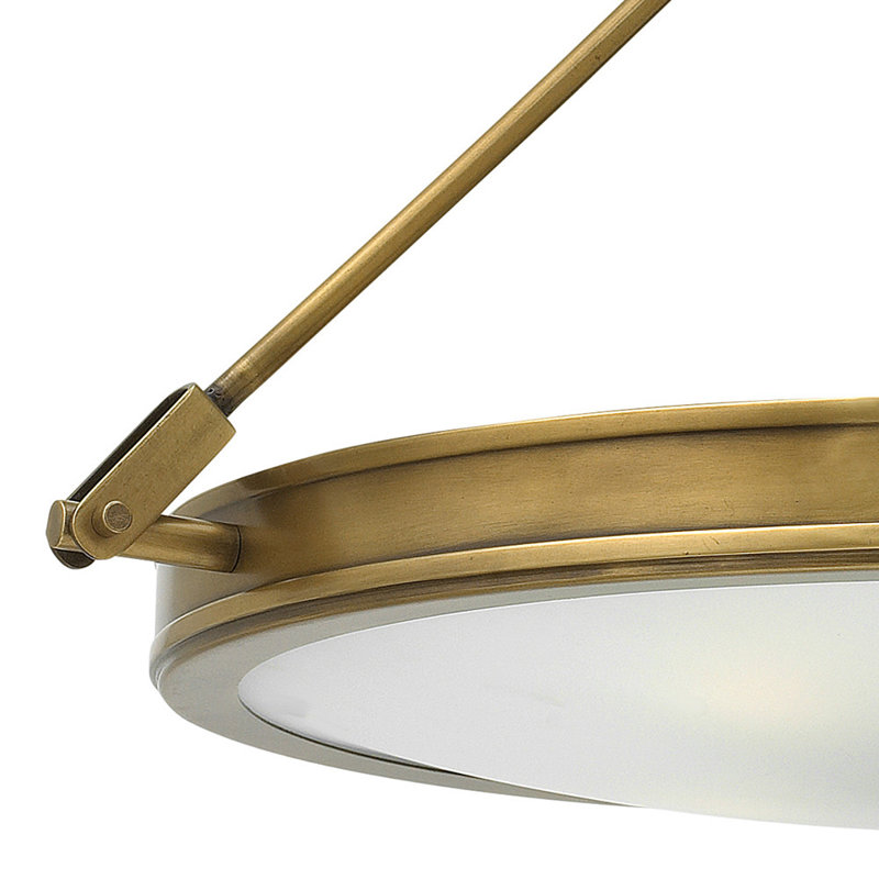 Collier Semi-Flush Mount Ceiling Light - Heritage Brass, Light Oiled Bronze, 11.5"H x 22"W x22"D, Incandescent