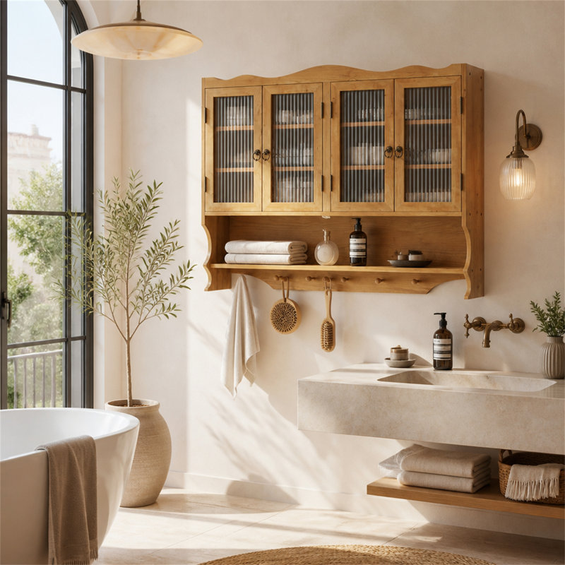 Armoire murale 39,37 "Retro 4 portes