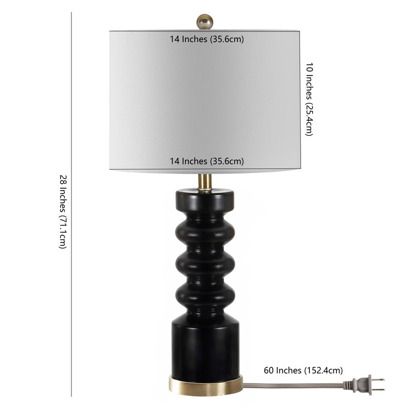 Lampe de table 28 po noir / or Prejean