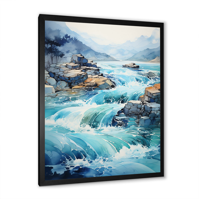 Turquoise River Endless Journey I " Turquoise River Endless Journey I ", Noir, H 32 po x l 16 po x P 1 po