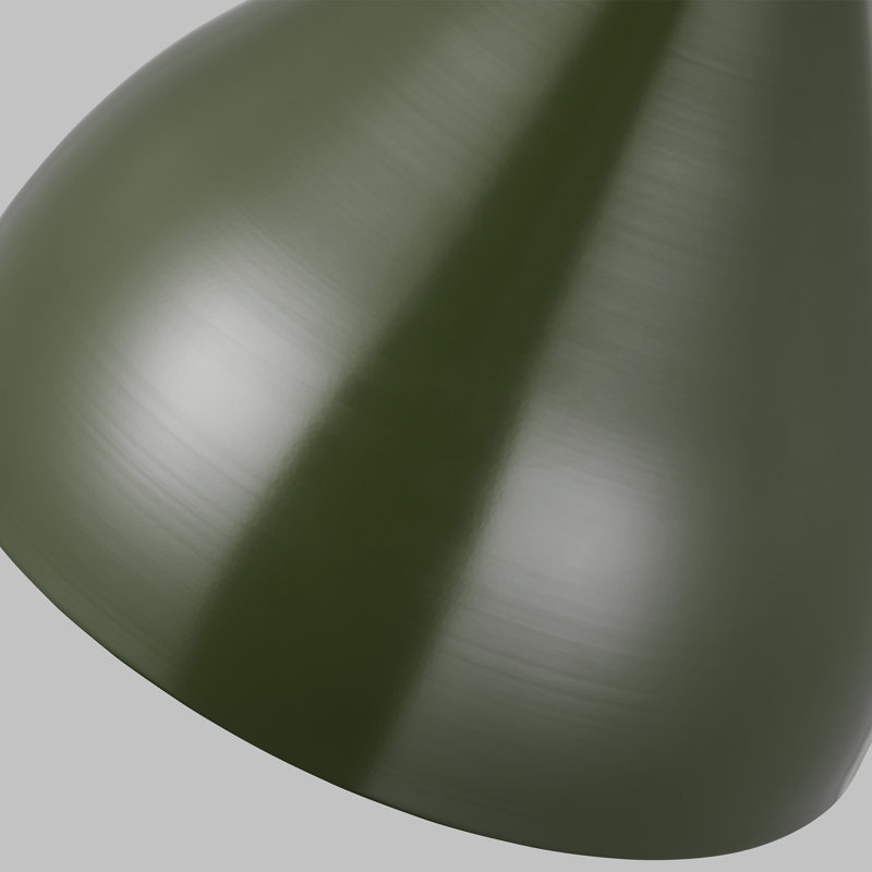 Luminaire suspendu conique à 1 lumière Ayer, Olive, H 152 po x l 14 po x P 14 po