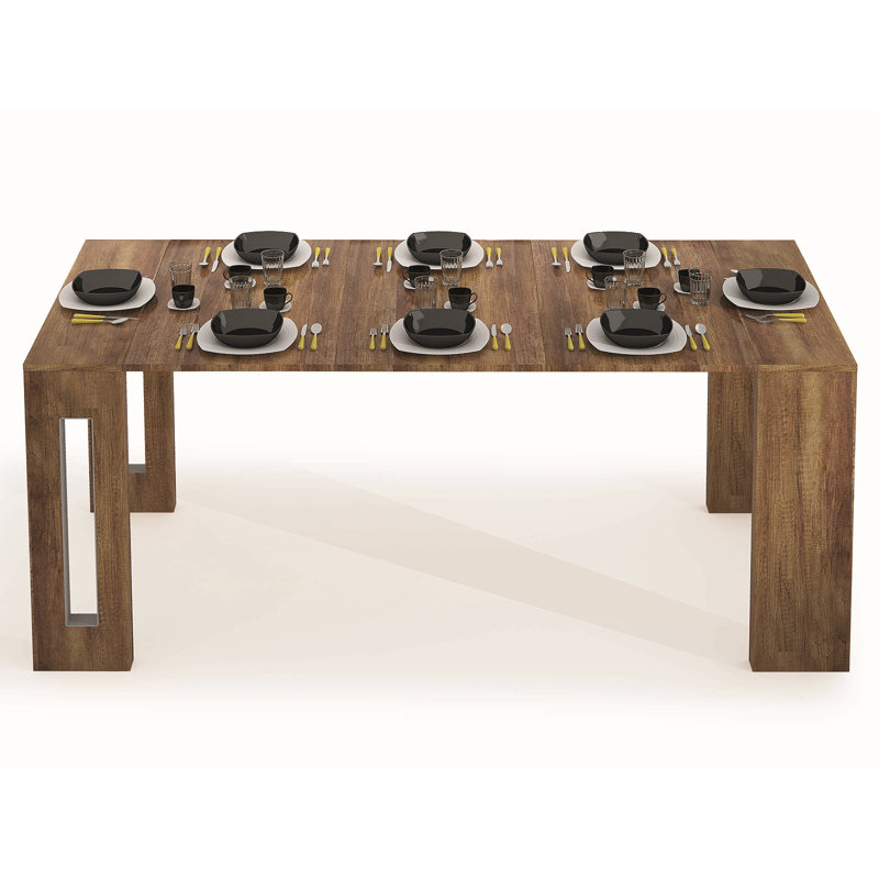 Table de salle à manger extensible, Chêne foncé