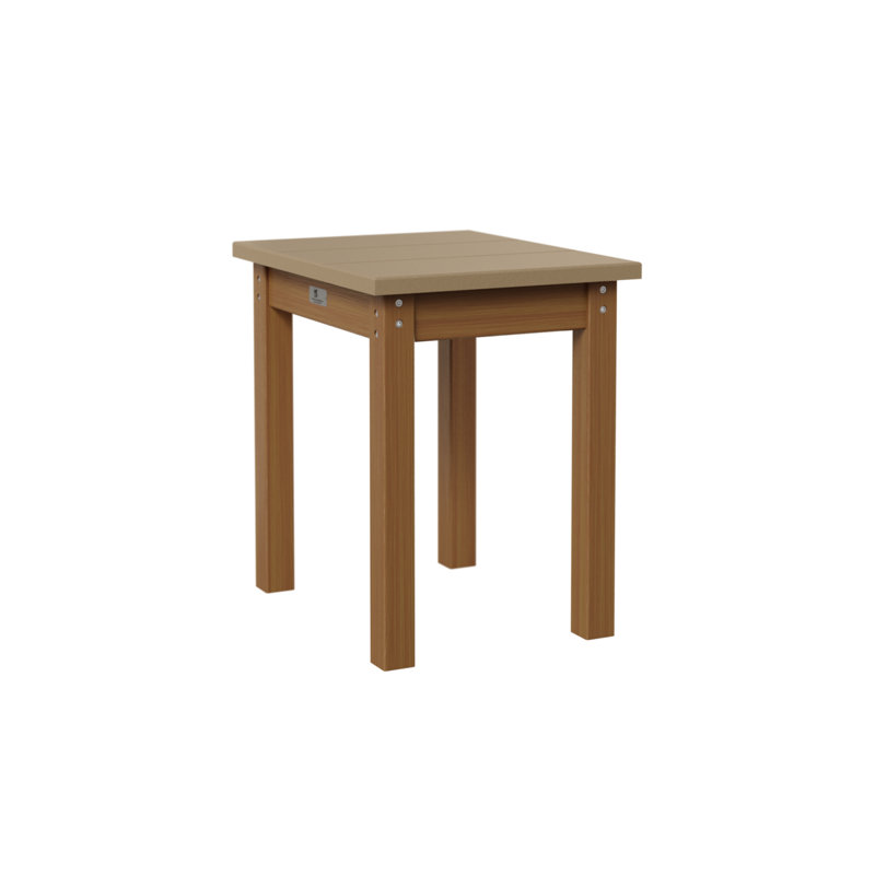 Berlin Gardens Economy End Table, Weatherwood, Natural Teak