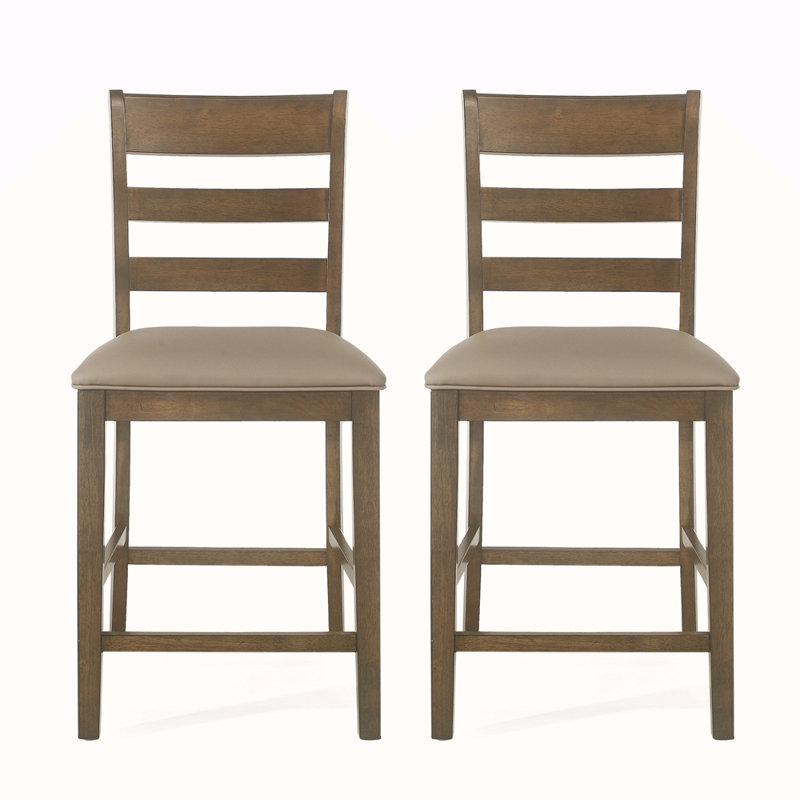 Ensemble de 2 tabourets de comptoir en bois rembourrés Farmhouse