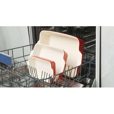 Ensemble de plats de cuisson en céramique rouge 3 pièces DOWAN