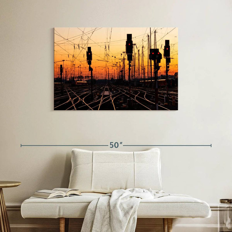 Lilie Train Tracks At Sunset, 26" H x 39" W