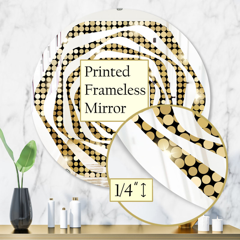 Miroir mural Whirl, 31,5 po x 31,5 po, Mosaïque abstraite 