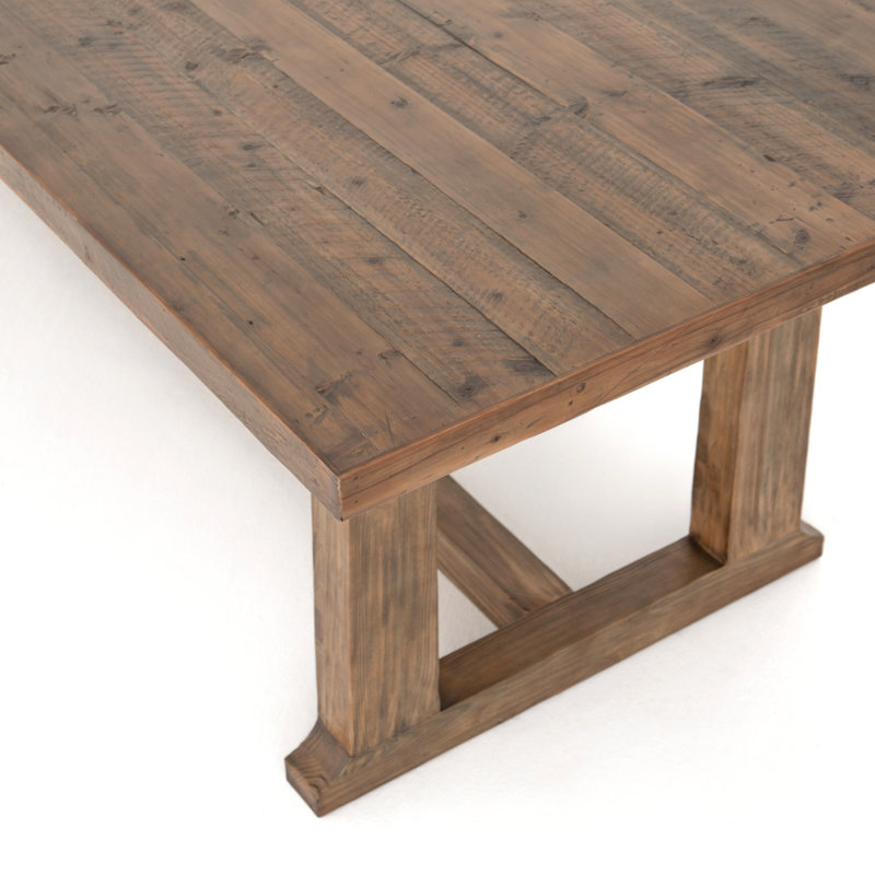 Otto Pine Wood Dining Table, Waxed Pine, 30" H x 39.25" W x 110" L
